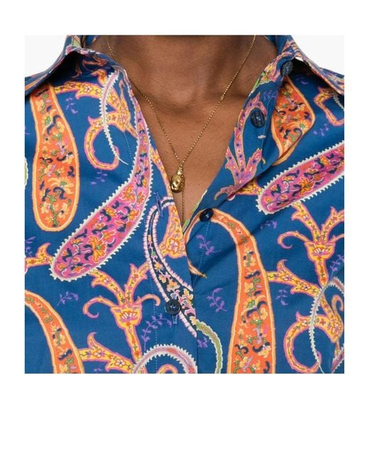 Etro Blue Paisley-Pattern Shirt