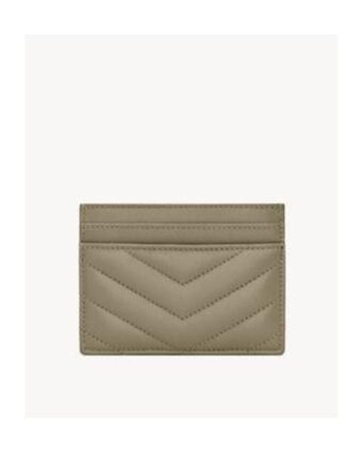 Saint Laurent Gray Cassandre Matelassé Card Case
