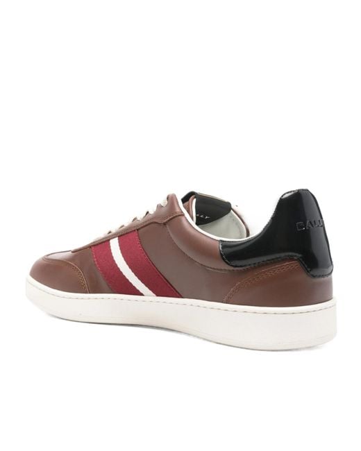 Bally Brown Stripe-Detail Sneakers for men