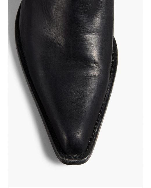 Khaite Black Pointed Toe Slip-On Boots