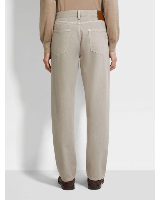 Zegna Gray Roccia Cotton Pants for men