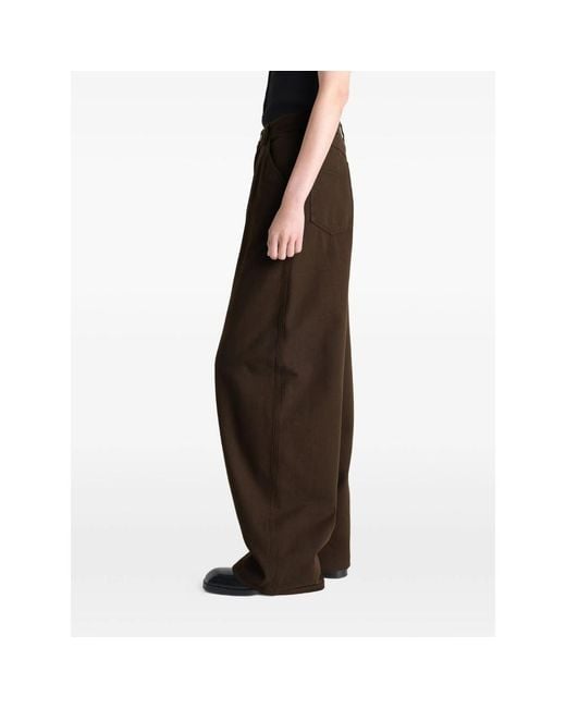 Lemaire Brown Wide-Leg Twill Trousers