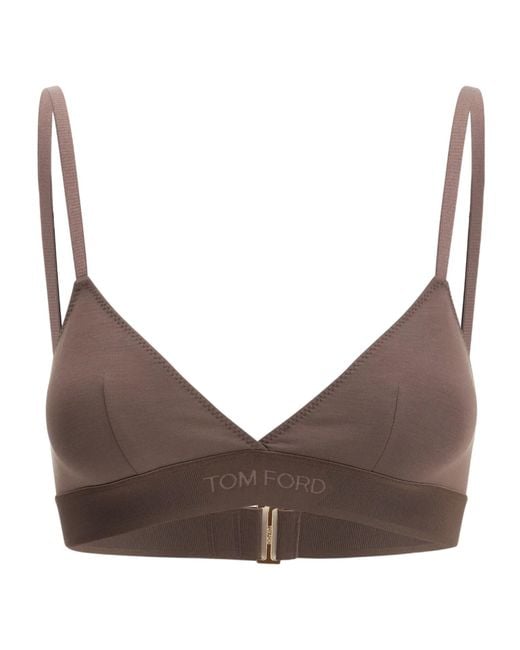 Tom Ford Brown Triangle-Shape Bra