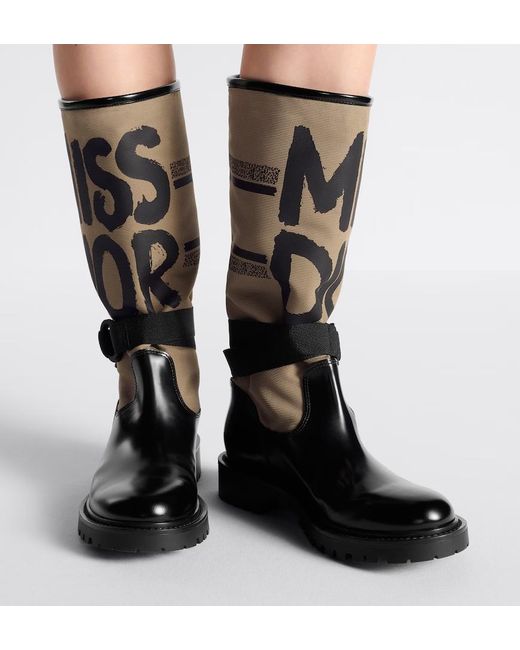 Dior Black Christian D-Major Round Toe Boots