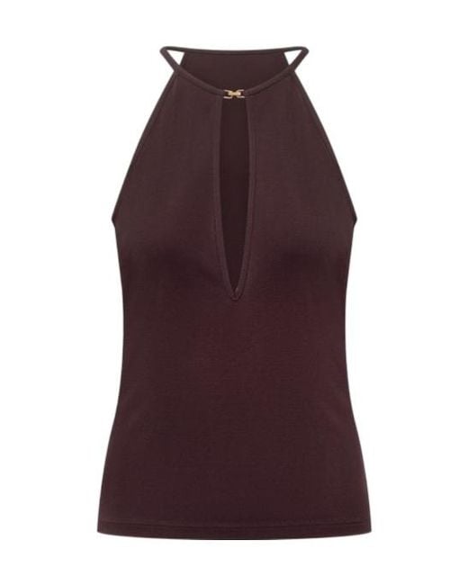 Tom Ford Purple Cut Out Halterneck Top