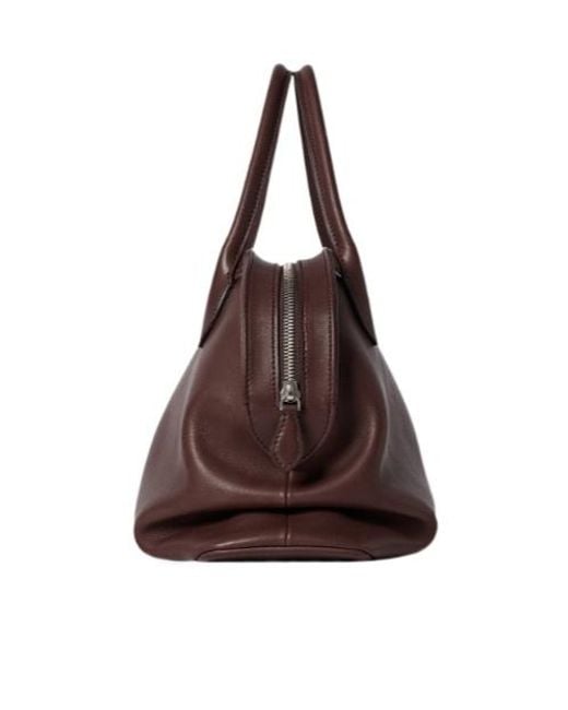 The Row Brown Curved-Zip Tote Bag