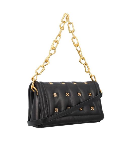 Off-White c/o Virgil Abloh Black Logo Plaque Quilted Crossbody Bag