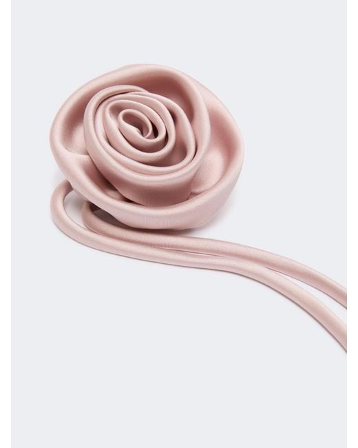 Max Mara White Floral-Detail Long-Streamer Brooch