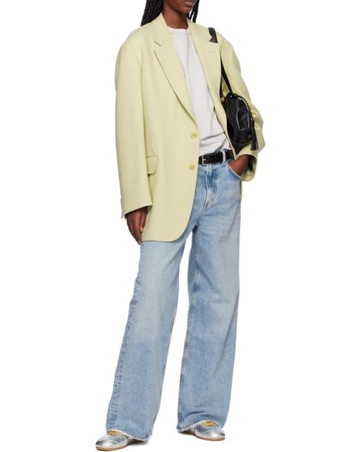 Agolde Blue Mid-Rise Tapered-Leg Jeans