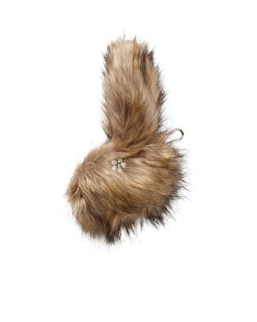 Simone Rocha Natural Crystal-Embellished Leather-Trimmed Plush Coin Purse Charm