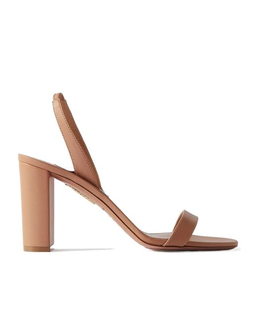 Aquazzura Multicolor Solid Color Leather Slingback Sandals