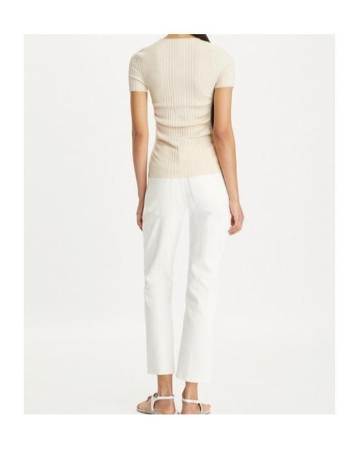 Tory Burch White Kick Flared Jeans