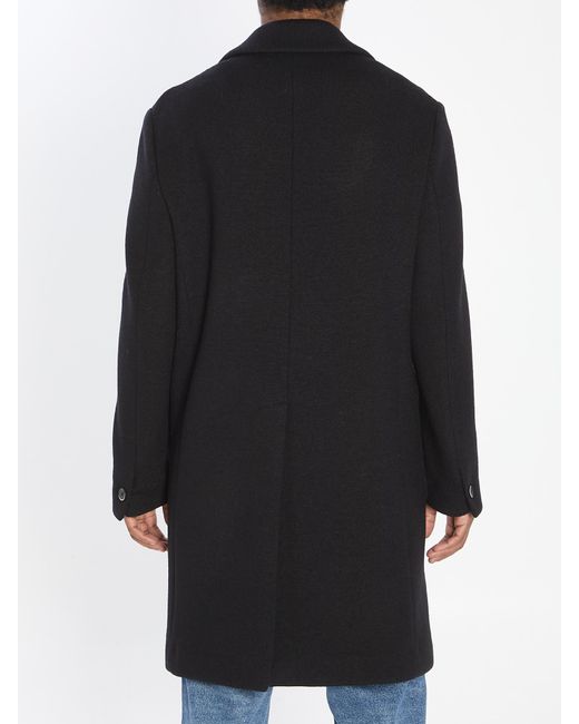 Barena Black Lanoso Single-Breasted Coat for men