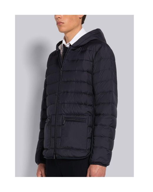 Thom Browne Blue Padded Hooded Down Jacket for men