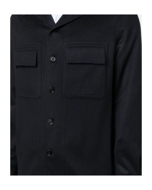 Zegna Blue Oasi Buttoned Straight Hem Shirt for men