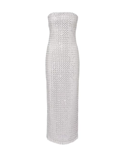 ROTATE BIRGER CHRISTENSEN White Sequined Tube Top Dress