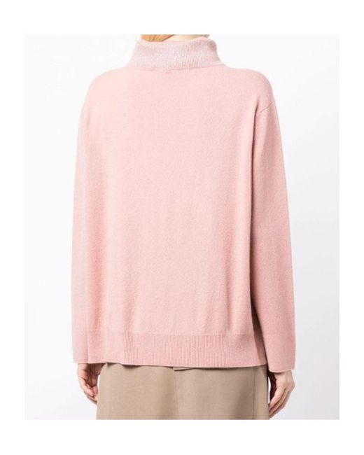 Fabiana Filippi Pink Glitter-Detail Roll-Neck Jumper