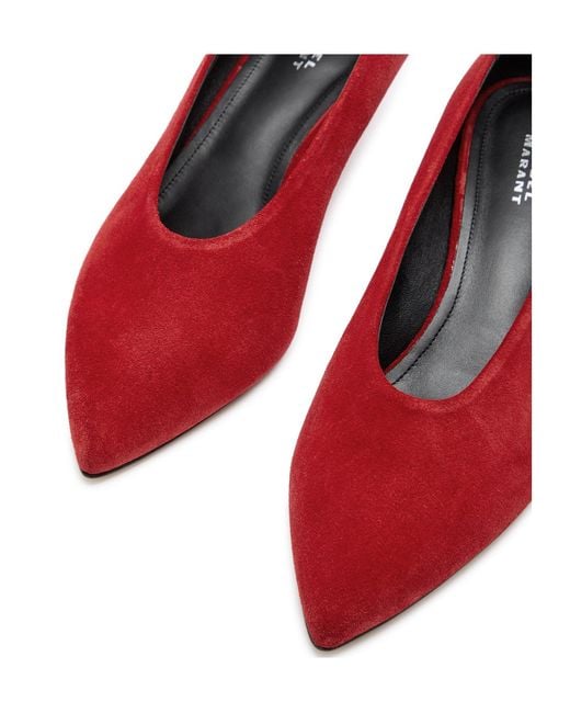 Isabel Marant Red Ebisa Suede Pumps