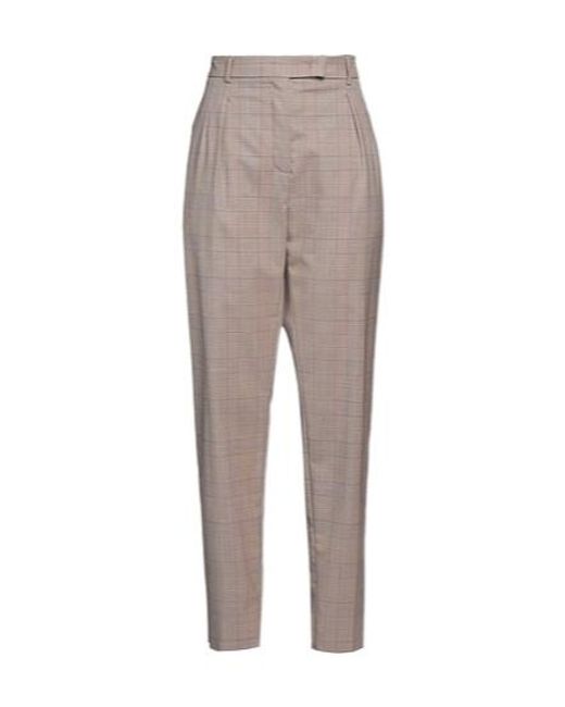 Max Mara Gray Plaid Slim-Fitting Pants