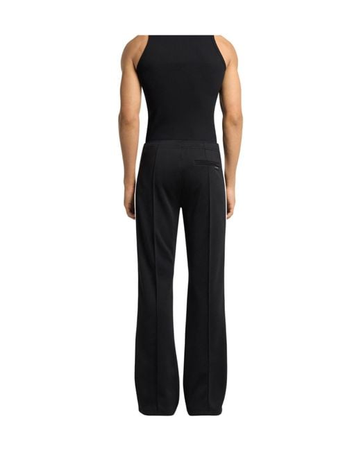 Courreges Black Side-Stripe Pintuck Track Pants for men