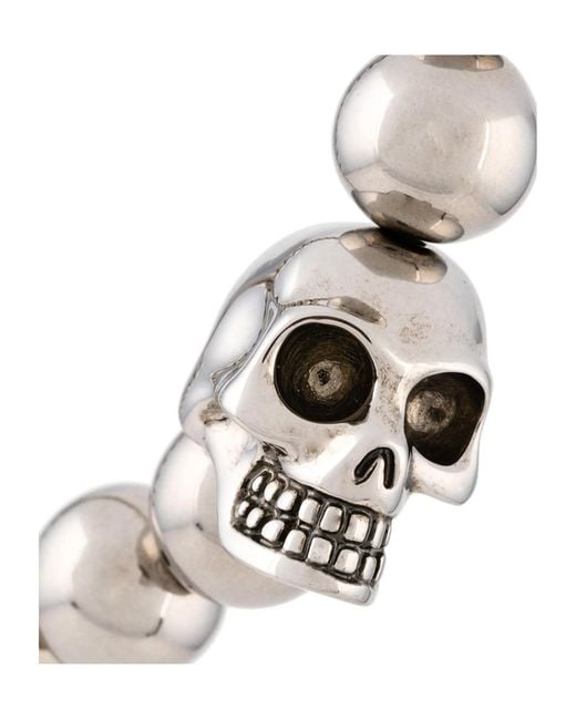 McQueen White Skull Ball Bracelet for men