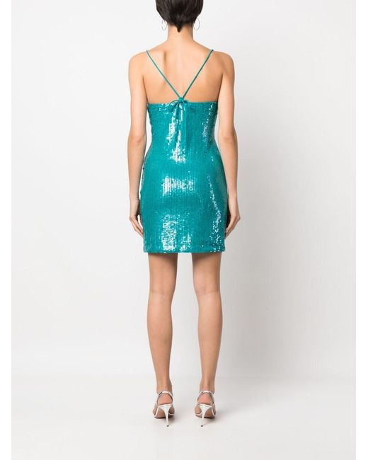 P.A.R.O.S.H. Blue Sequined Mini Dress