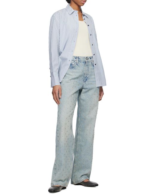 Rag & Bone Blue Lapel Long Sleeve Shirt