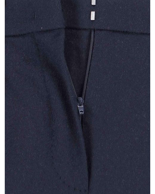 Max Mara Black Carbone Pleated Trousers