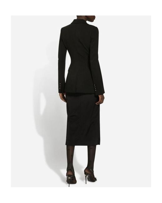 Dolce & Gabbana Black Milano Stitch Single-Breasted Jersey Jacket