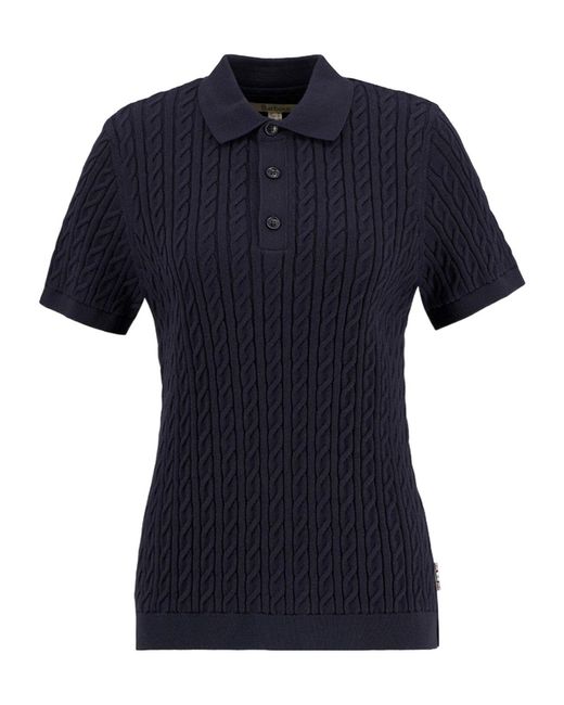 Barbour Blue Classic Short-Sleeve Sweater