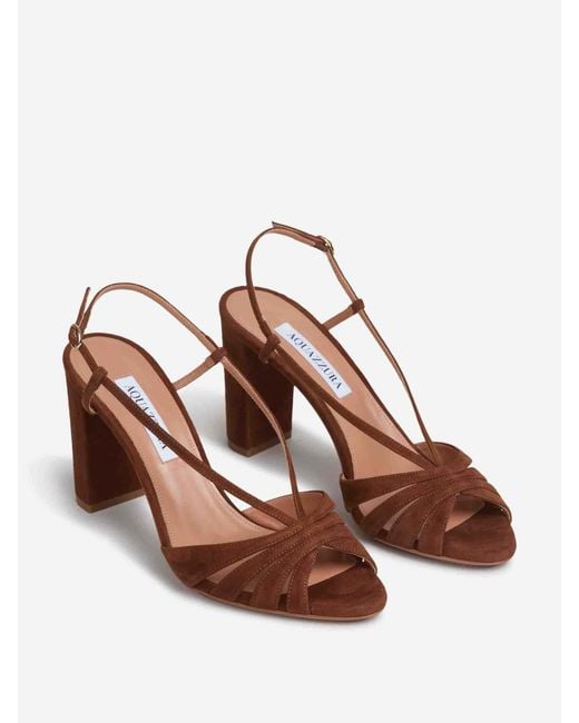 Aquazzura Brown Open-Toe High-Heeled Sandals