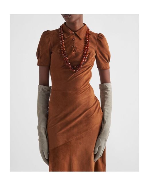 Prada Gray Full-Finger Long Gloves