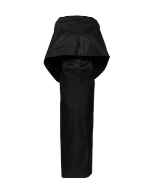 The Attico Black Caped Midi Dress