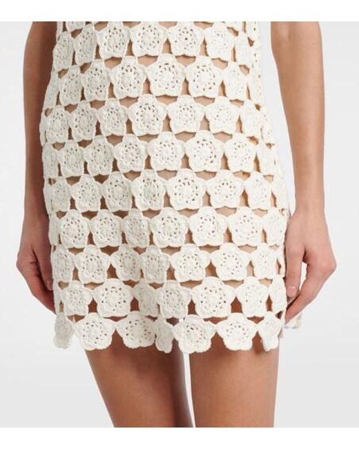 Staud Natural Hoya Floral Crochet Cotton Minidress