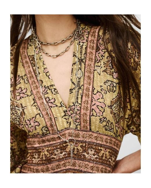 Ba&sh Multicolor V-Neck Printed Dress
