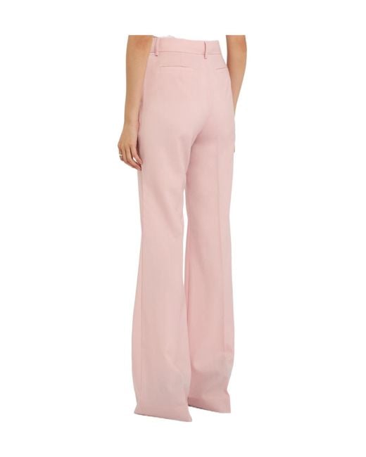 Sportmax Pink Flared-Leg Wool Trousers