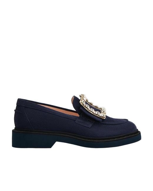 Roger Vivier Blue Viv Rangers Loafer Shoes