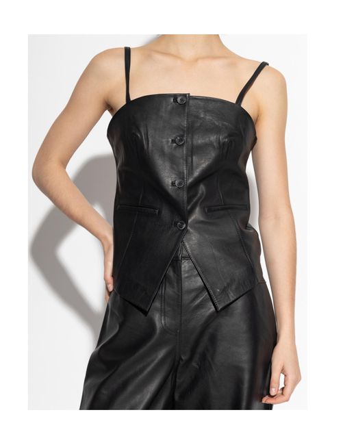 Samsøe & Samsøe Black Salco Buttoned-Up Top