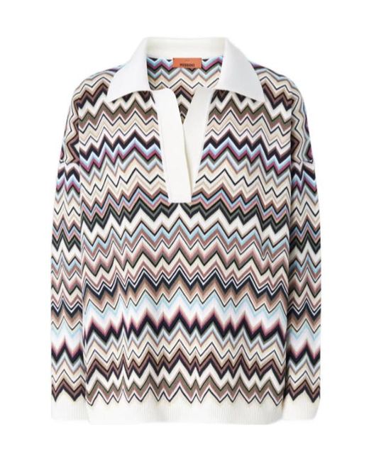 Missoni White Zigzag-Knit Sweater