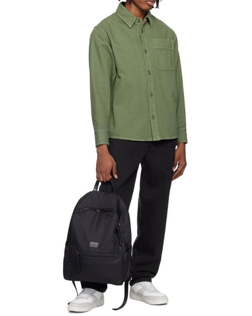 A.P.C. Black Logo Patch Zip-Up Backpack for men