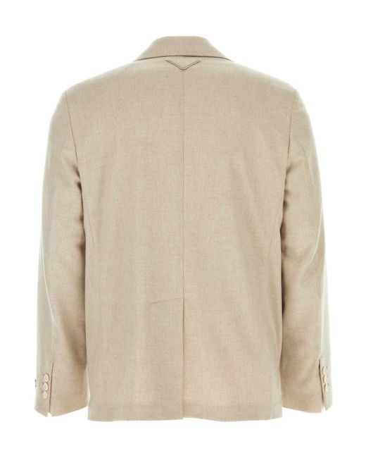 Prada Natural Single Breasted Sleeved Blazer for men