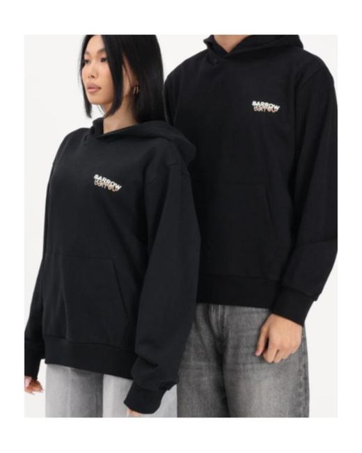 Barrow Black Teddy-Bear Printed Hoodie for men