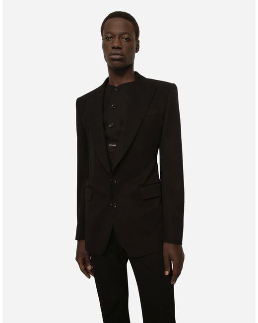 Dolce & Gabbana Black Single-Breasted Faille Sicilia Jacket for men
