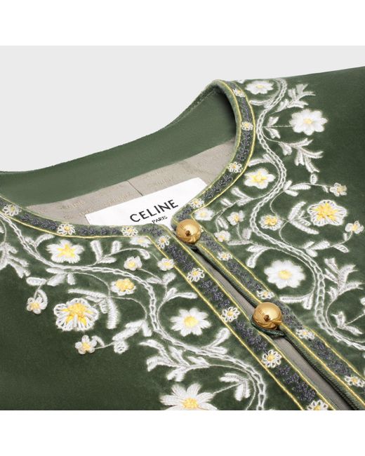 Céline Green Embroidered Chelsea Jacket