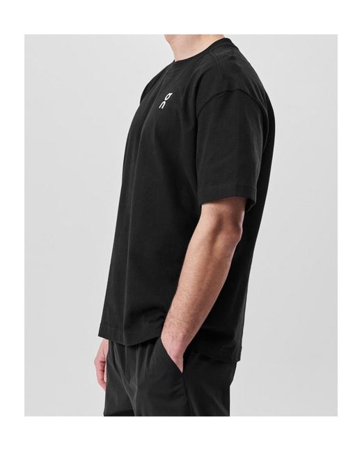 On Shoes Black Logo Crew Neck T-Shirt for men