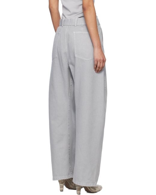 Lemaire Gray Twisted Belted Jeans