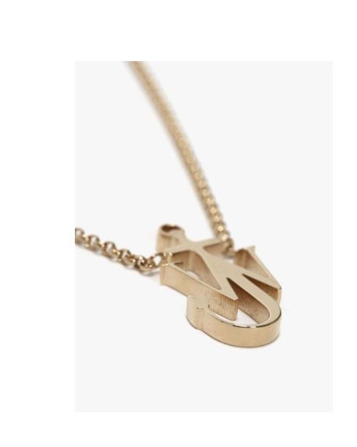 J.W. Anderson White Jw Anderson Anchor Pendant Polished Necklace