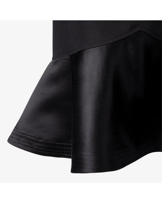 Fendi Black High Waist Peplum-Hem Midi Skirt