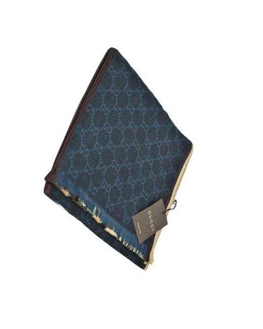 Gucci Blue Logo Scarf for men