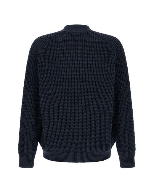 Boss Blue Honeycomb Cardigan for men